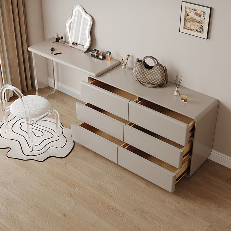 Dominic Dressing Table With Sideboard and LED Mirror, side view of sideboard black wood