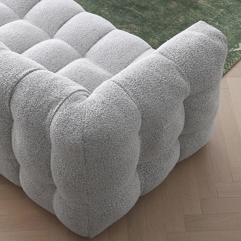 Zobah Two Seater, Three Seater Sofa, Grey Boucle with dining table with grey chairs