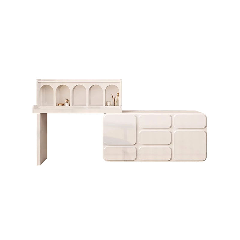 Dinah Dressing Table With Sideboard, Cream or Black with sideboard and bookcase