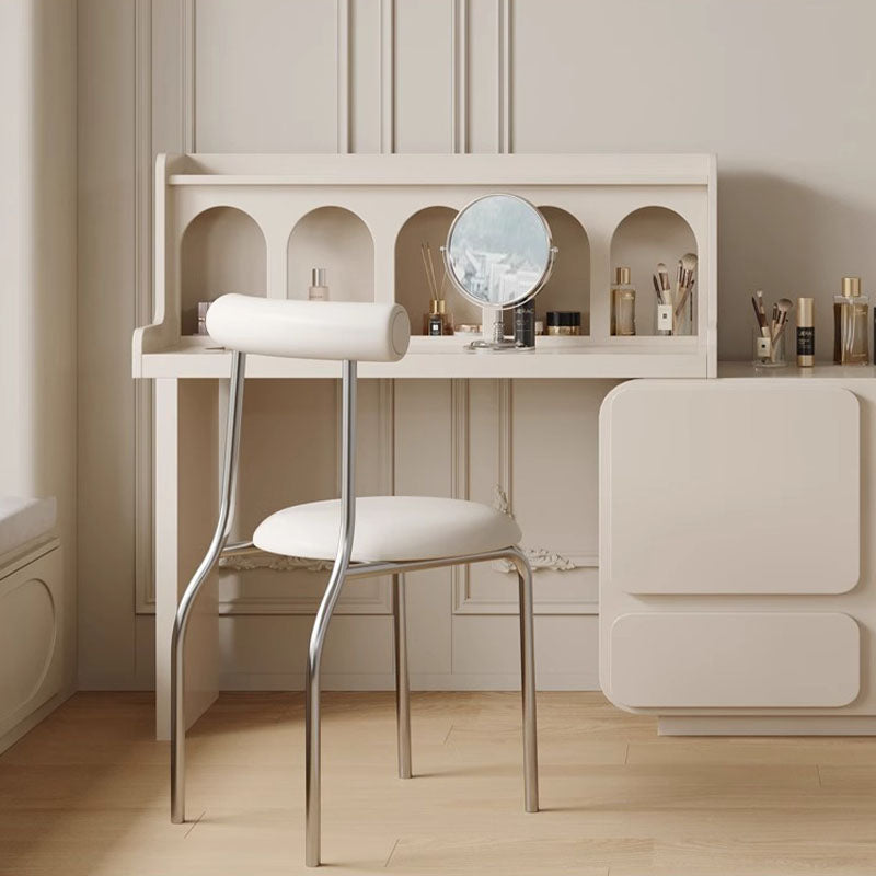 Dinah Dressing Table With Sideboard, Cream or Black in a lifestyle setting with sideboard 30cm depth