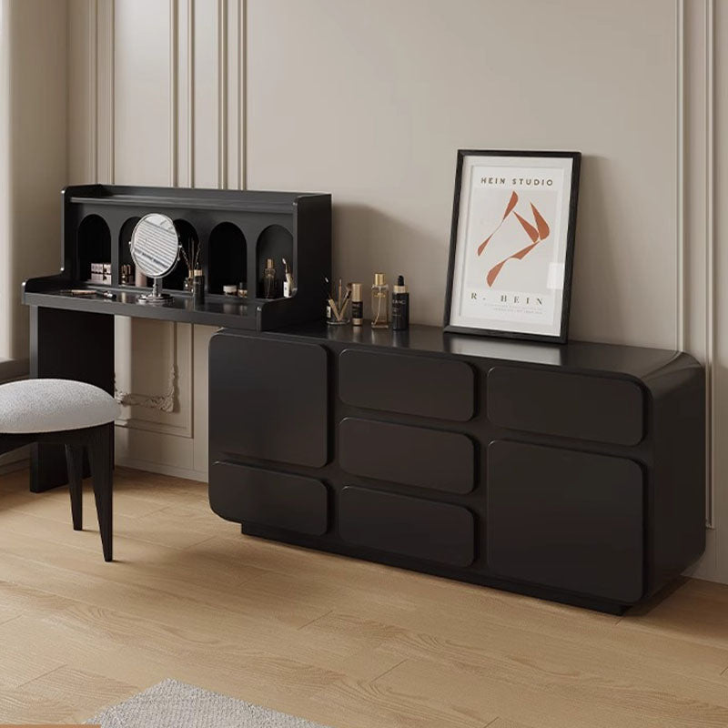 Detail view of Dinah Dressing Table With Sideboard, Cream or Black with sideboard 180cm