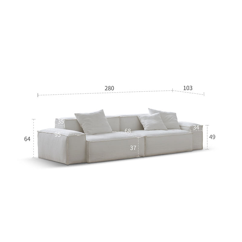 Zaavan Three Seater Sofa, Modular Sofa, White Linen with jysk dining room table