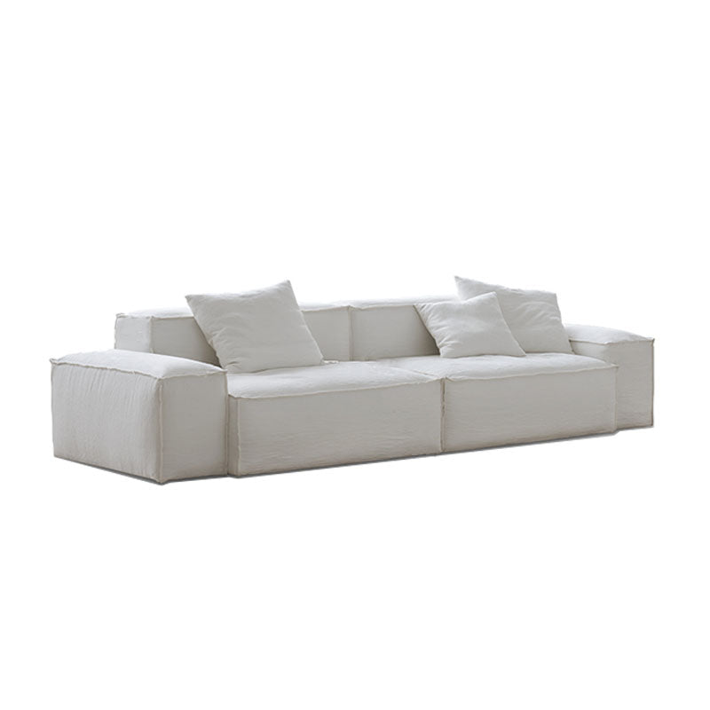 Zaavan Three Seater Sofa, Modular Sofa, White Linen with habitat dining room table
