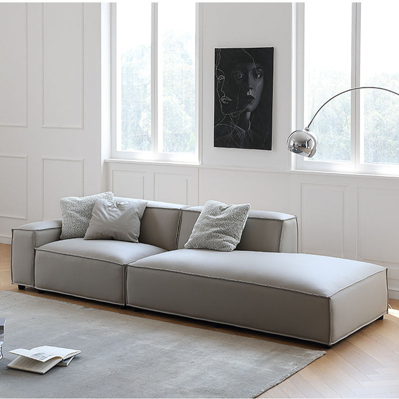 Detail view of Valdemar Three Seater, Four Seater, Corner Sofa, Leathaire with slimline corner sofa