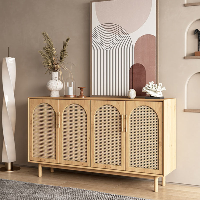 Celeste Rattan Sideboard, Pine Wood in a lifestyle setting with bamboo sideboard