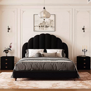 Cassian Small Double Bed, King Size Bed, Flannelette-Weilai Concept-Weilai Concept
