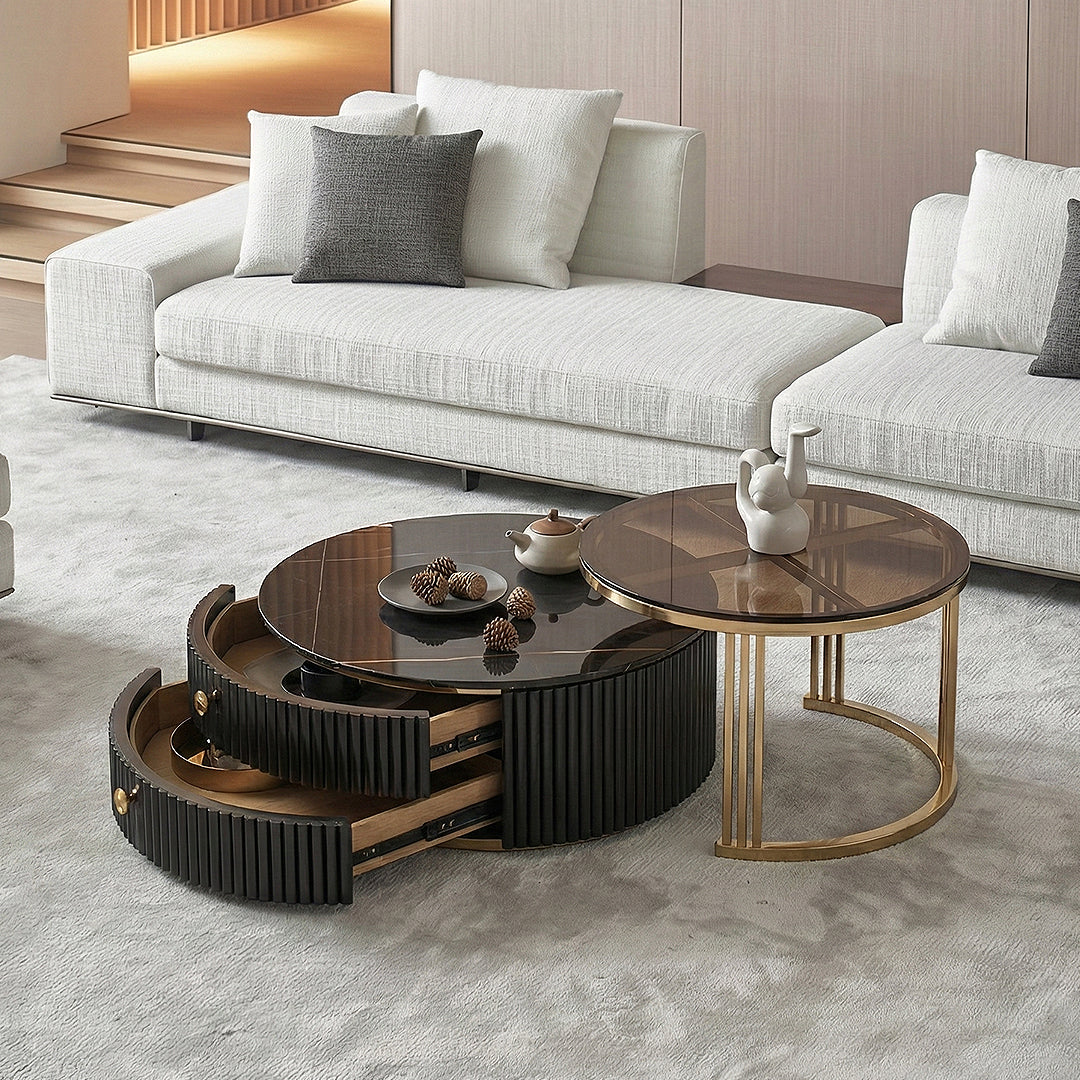 Bblythe Nesting Coffee Table Set, Black-Weilai Concept