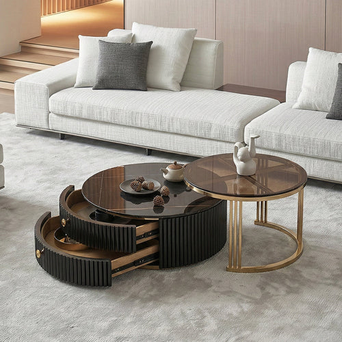 Bblythe Nesting Coffee Table Set, Black-Weilai Concept