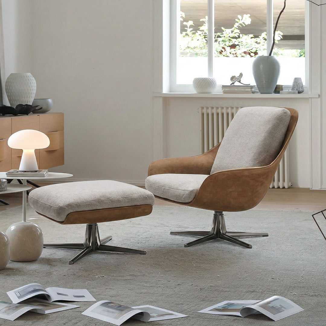 Herton Lounge Chair And Ottoman, Swivel Armchair