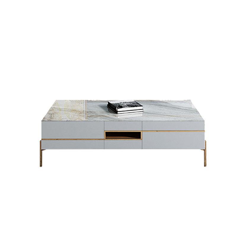 VIda Rectangle Coffee Table Set With TV Stand, Gold Leg in a lifestyle setting with sideboards for dining room