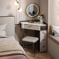 Amigo Small Corner Dressing Table, Slimline Dressing Table, With LED Mirror-Weilai Concept-Weilai Concept