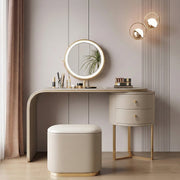 Noorali Dressing Table with Mirror, More Colors Available-Champagne-80cm-Weilai Concept