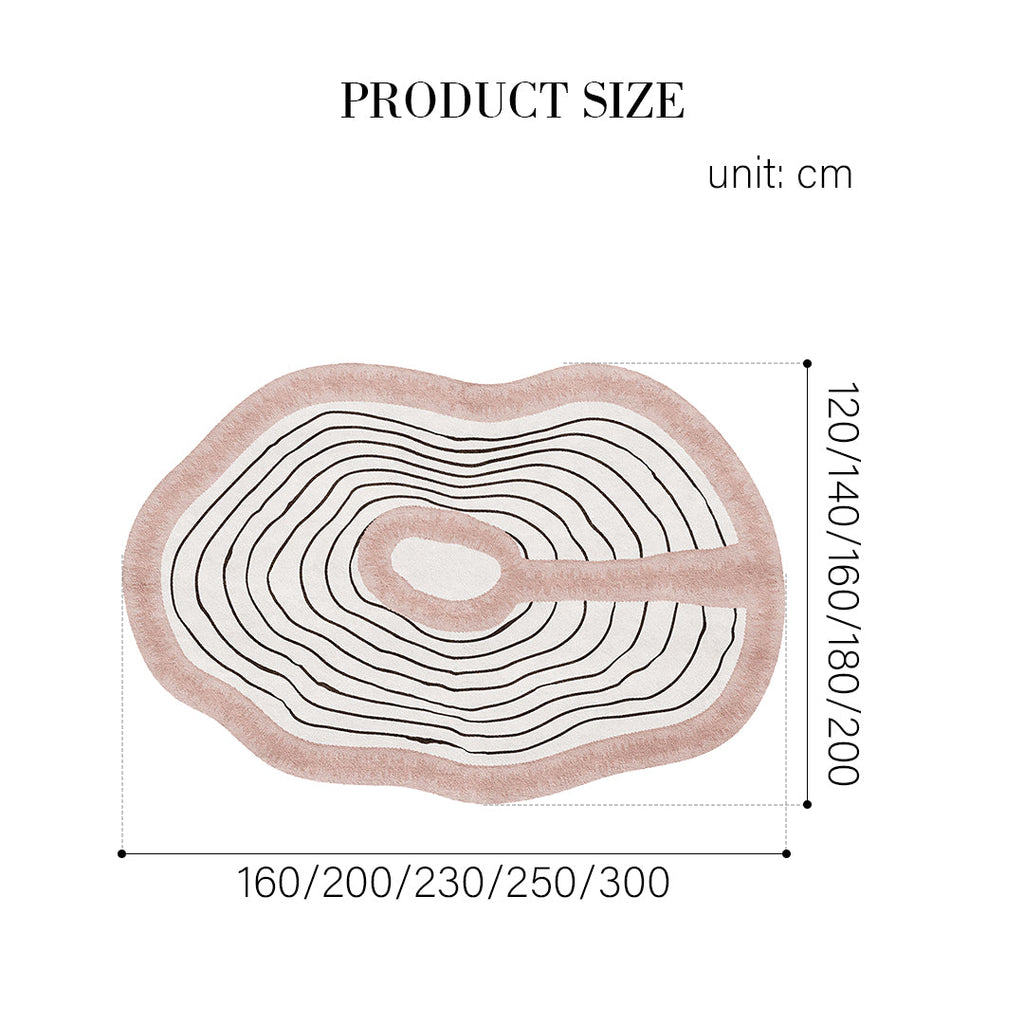 Nordic Pink Stripes Irregular Shape Rug, Various Style Available-Weilai Concept