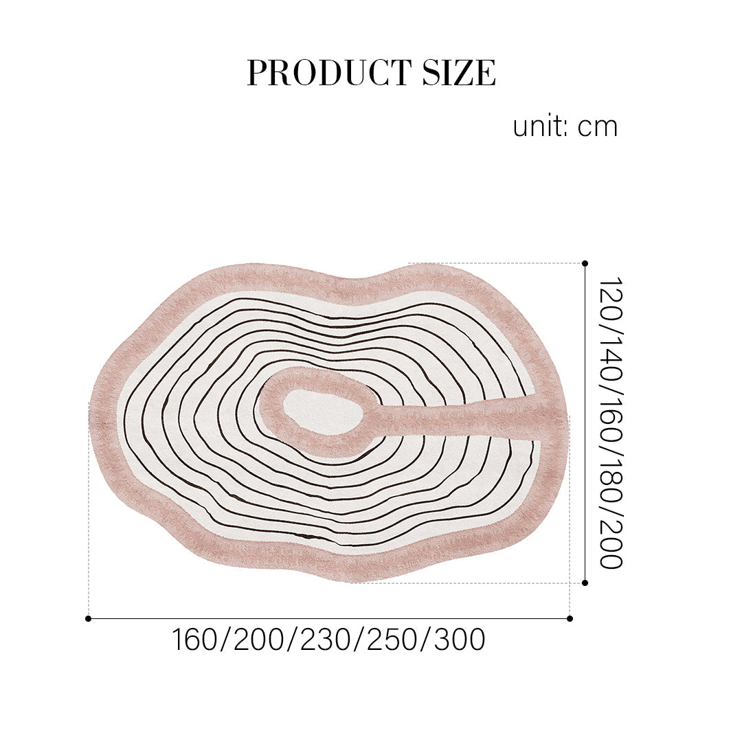 Nordic Pink Stripes Irregular Shape Rug, Various Style Available-Weilai Concept
