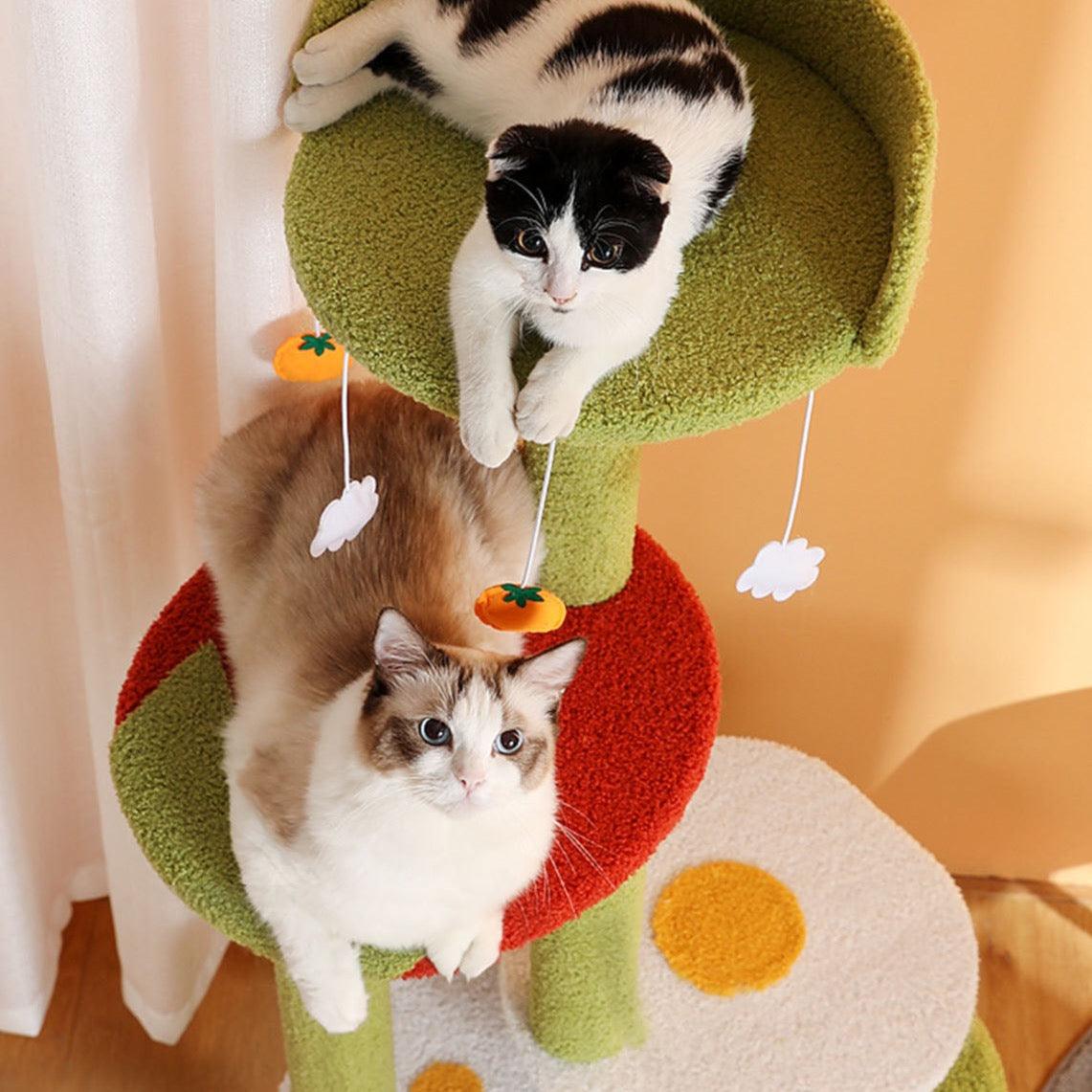Kyali Cat Tree, Cat Climber, Coral Fleece-Weilai concept-Weilai Concept