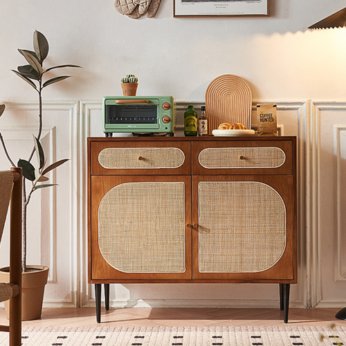 Berlinda Rattan Sideboard - grey wood sideboard
