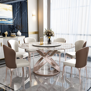 Androme Round Dining Table & Chairs, With Rotatable Tray - cream color dining table