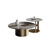 Coar Nesting Coffee Table Set, Gold & Grey-Weilai Concept-Weilai Concept