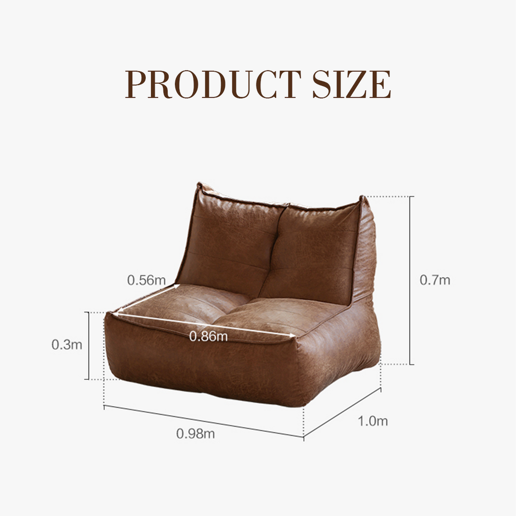 Nalany Lazybag style Bean Bag, Leathaire with dining table chairs and bench