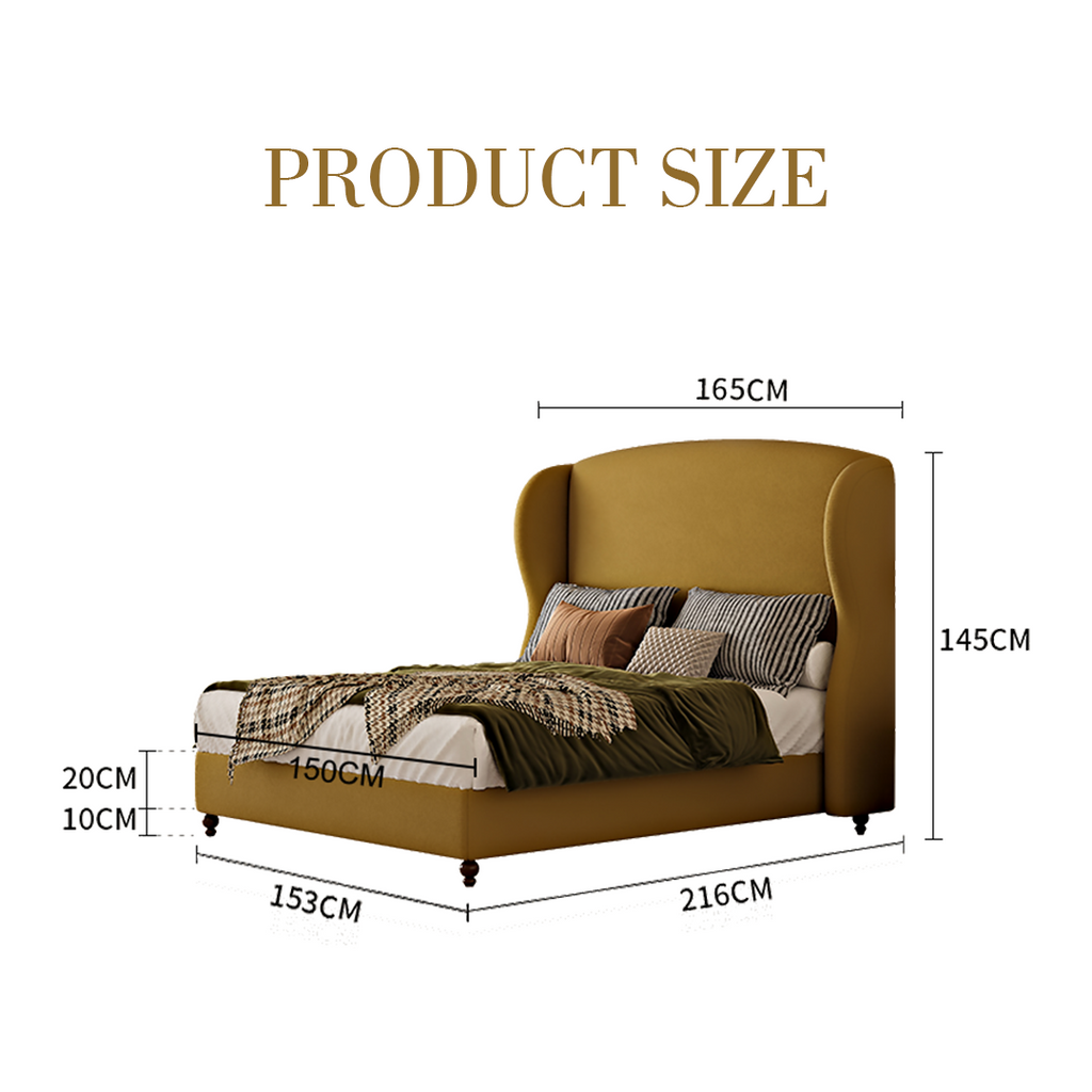 Amara Wingback Double Bed, King Size-Weilai Concept-Weilai Concept