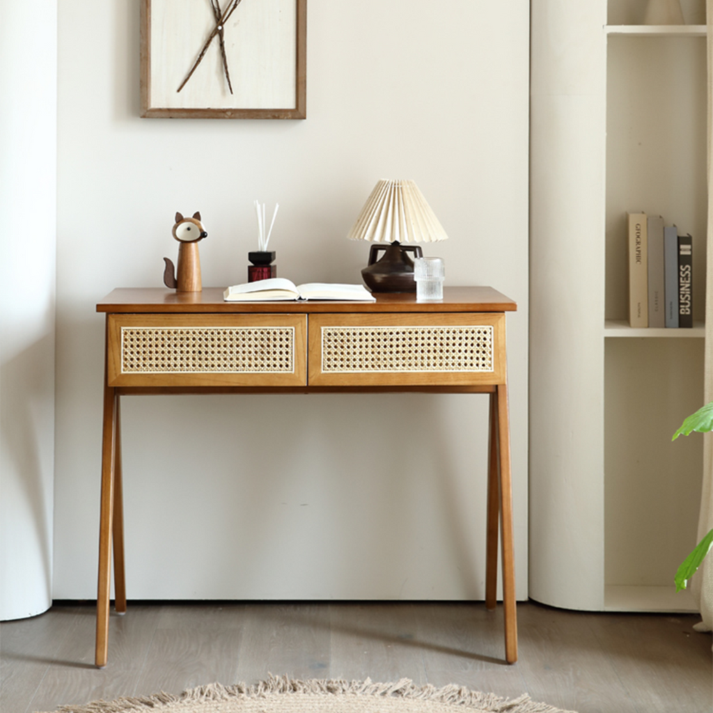 Detail view of Babara Office Desk, Wood with vintage office desk