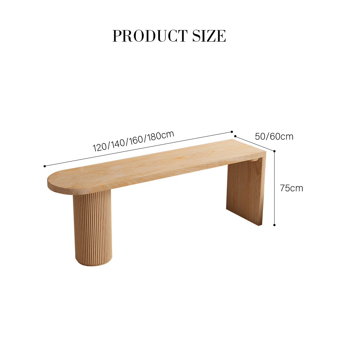 Haruki Narrow Office Desk, Solid Wood, Light Oak with modern desks for home office
