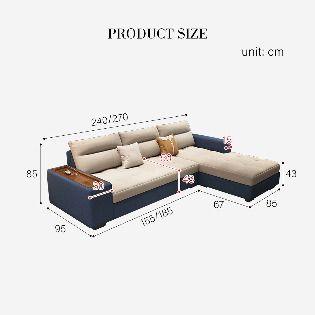 Lobo Sectional Sofa With Storage, Chaise Lounge Sofa Bed with folding sofa beds