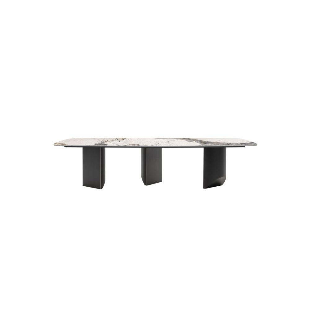 Nala Dining Table With Black Legs, Sintered Stone with small extendable dining room table