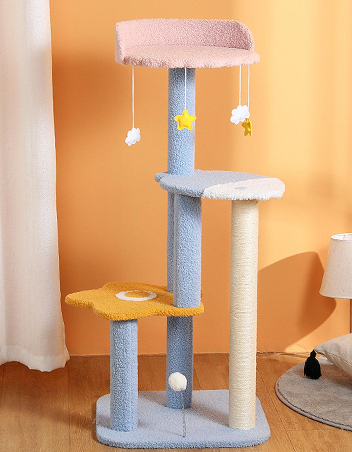 Kyali Cat Tree, Cat Climber, Coral Fleece-Weilai concept-Weilai Concept