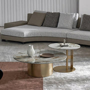 Coar Nesting Coffee Table Set, Gold & Grey-Weilai Concept