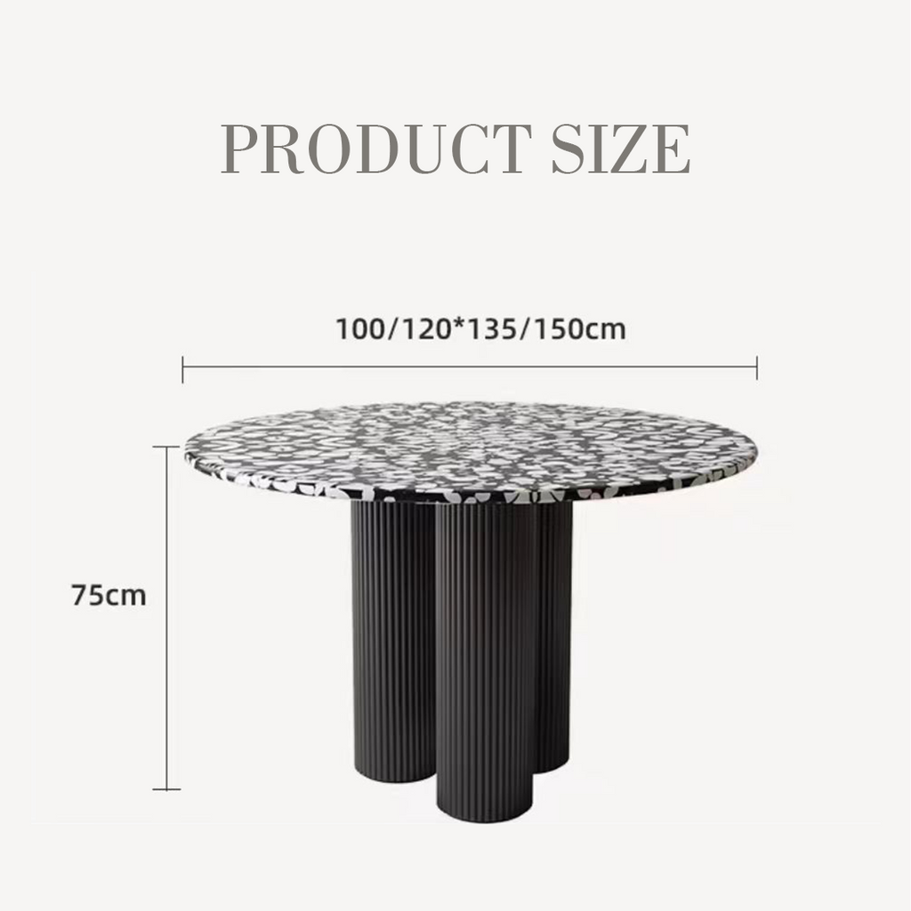 Nelli Modern Round Dining Table, Marble with dining table modern