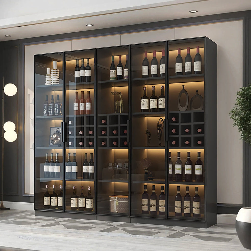 Hampshire I Wine Cabinet, Wine Storage With Glass Doors & Lights-Weilai Concept-Weilai Concept