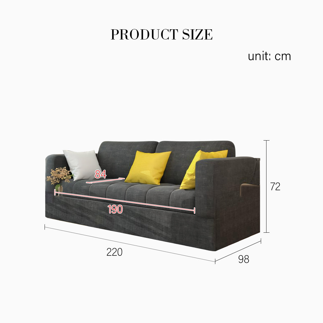 Pérez Two Seater Sofa Bed, Bunk Bed, Linen with sofa bed big