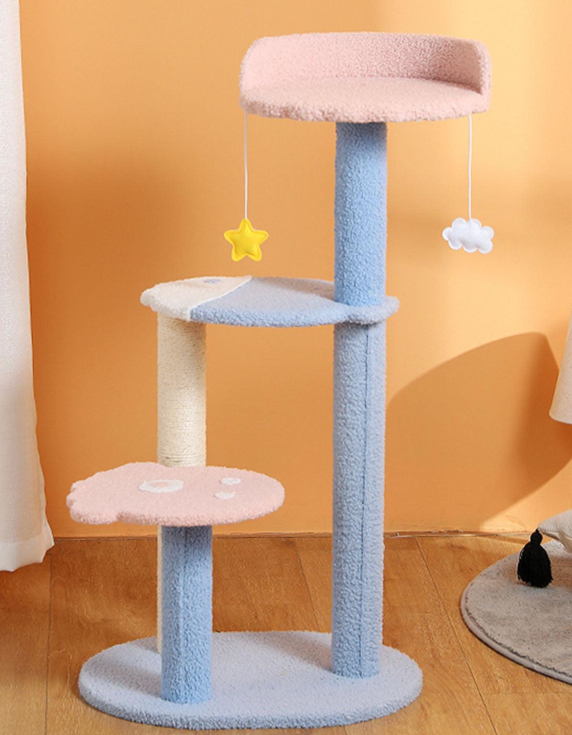 Kyali Cat Tree, Cat Climber, Coral Fleece-Weilai concept-Weilai Concept