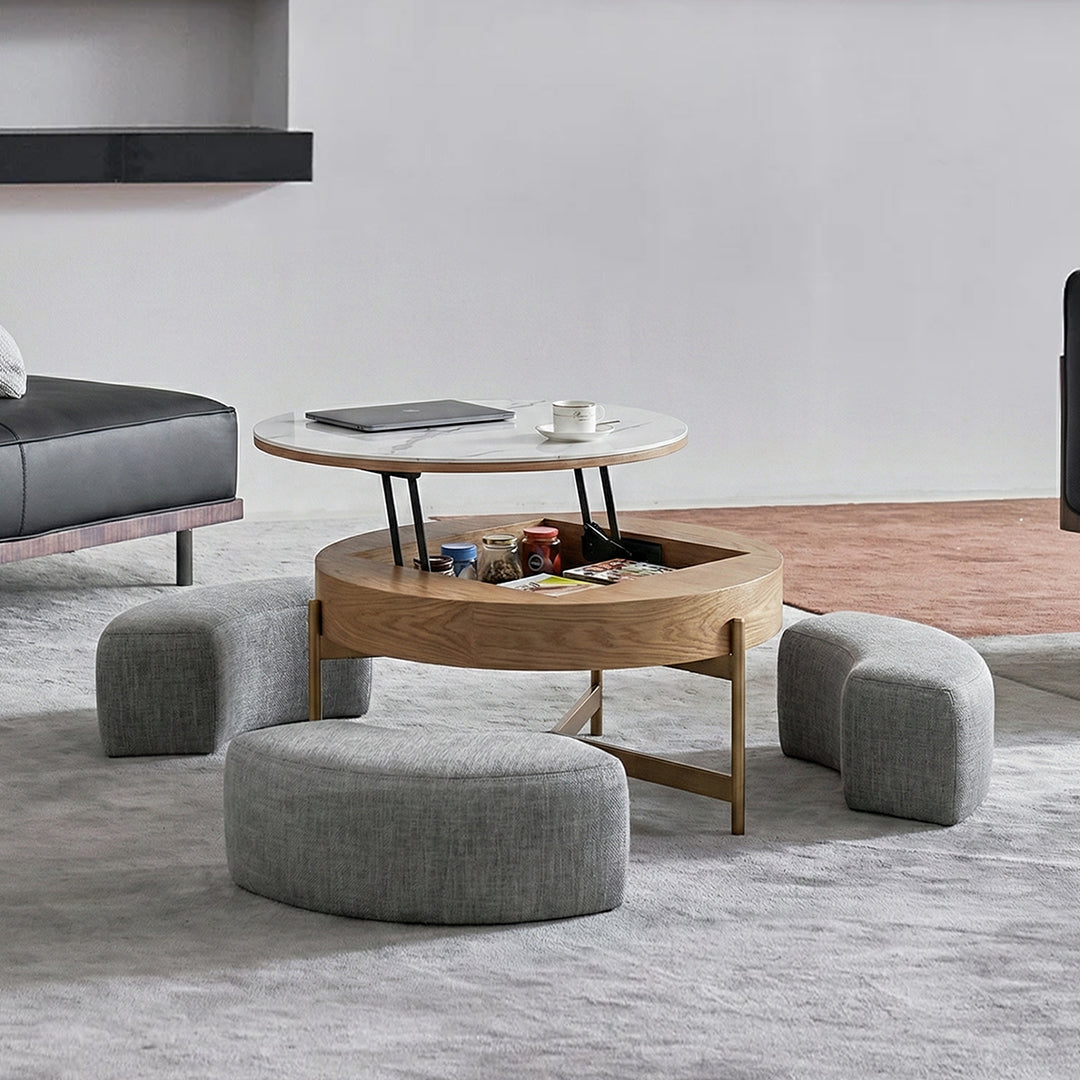 Josiah Round Lift-Top Coffee Table-Weilai Concept