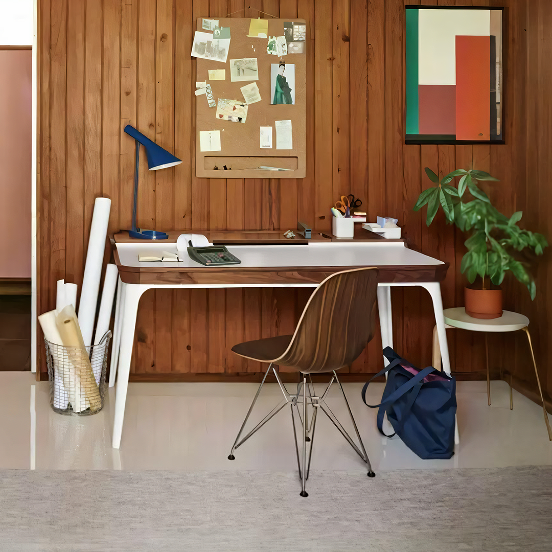 Brannan Office Desk, Wood with fabric office desk chair