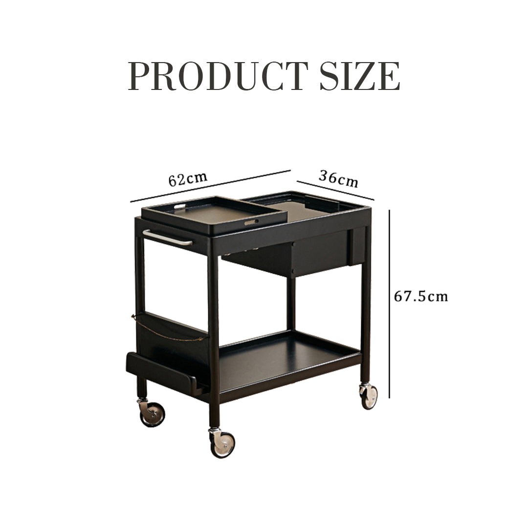 Orion With Magazine Rack Side Table With Trolleys with glass sideboard black