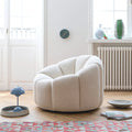 Arsav Pumpkin Armchair, White Boucle