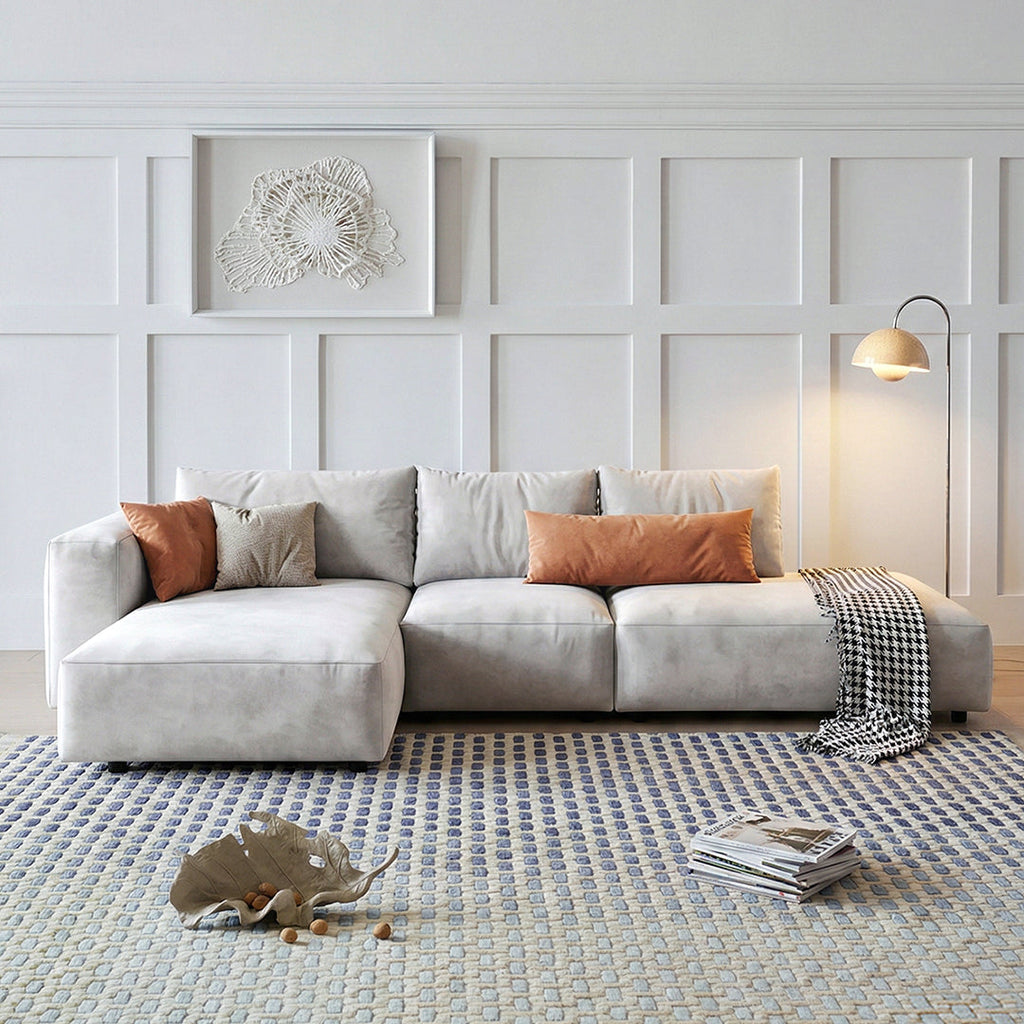 Samona Three Seater, Four Seater Corner Sofa, Leathaire - corner beige sofa