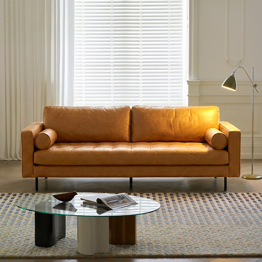 Porto Two Seater Sofa, Real Leather - loaf corner sofa