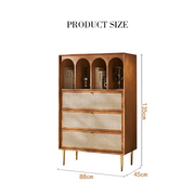 Maasai Tall Sideboard, Rattan & Solid Wood Cabinet with swoon sideboards