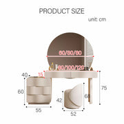 Radcliffe Dressing Table With Large LED Mirror, Cream-Weilai Concept