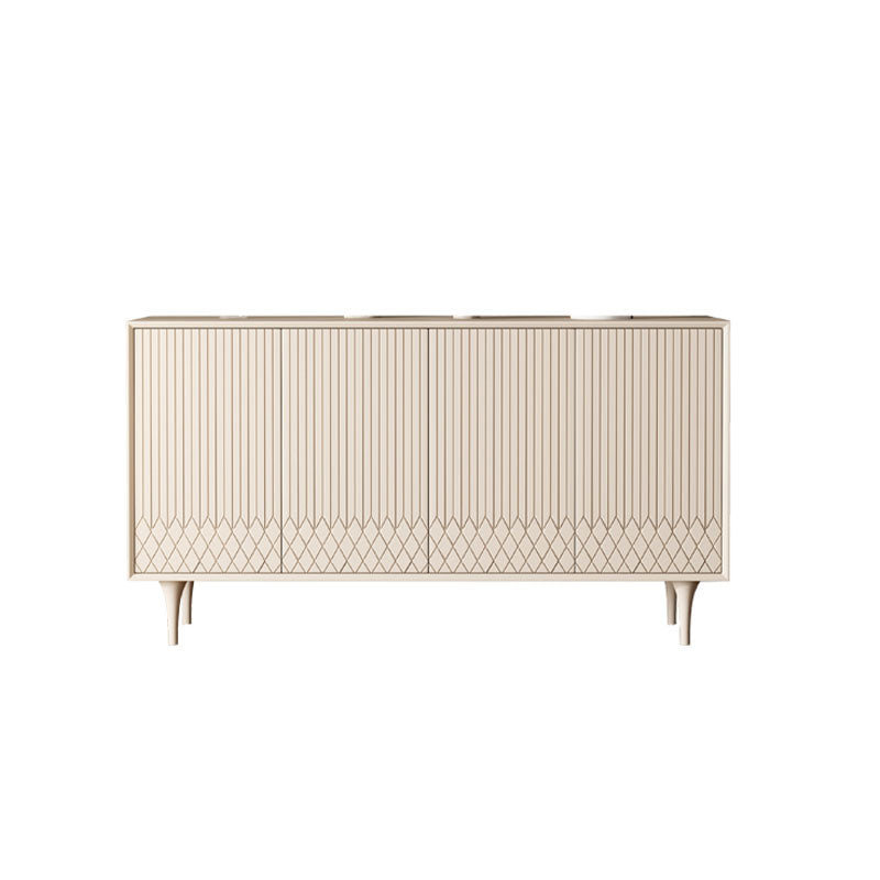Admon Sideboard, Cream, side view of gloss sideboard black
