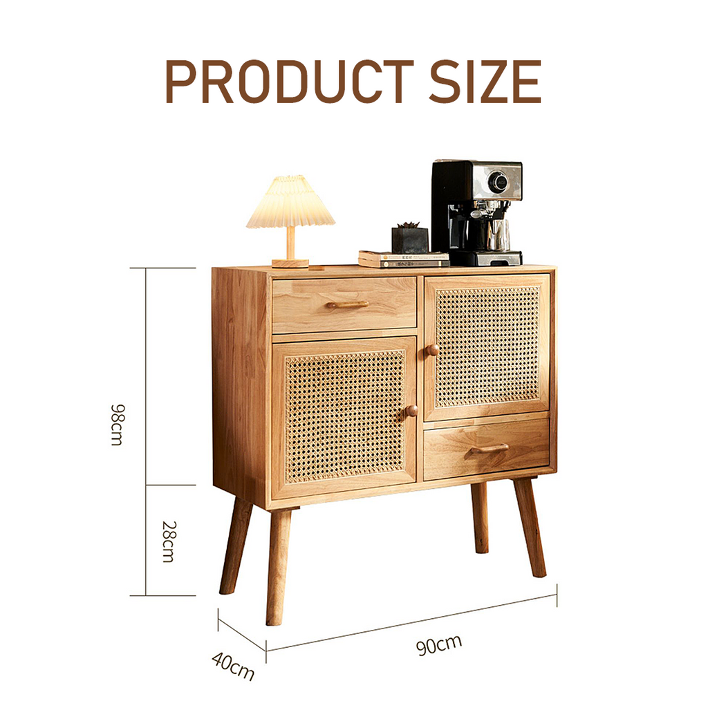 Madeline Rattan Sideboard, Small with oak sideboard with drawers
