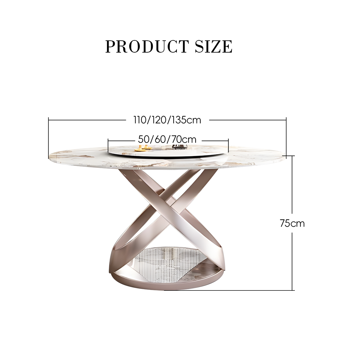 Androme Round Dining Table & Chairs, With Rotatable Tray with dining room circle table