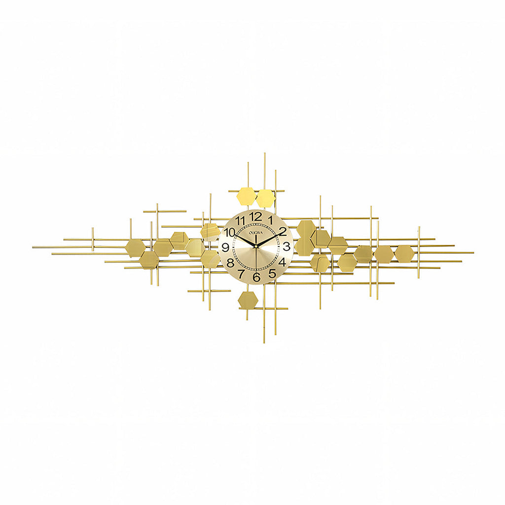 Clark Art Deco Wall Clock, Silent Clock, Gold-Weilai-Weilai Concept