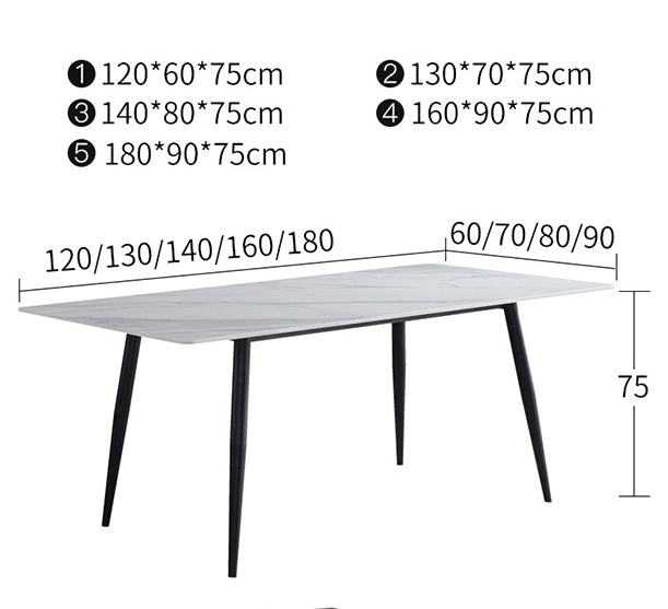 Samirah Dining Table, Sintered Stone with dining table legs