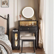 Scarlett Dressing Table With Side Cabinet & LED Mirror-Weilai Concept
