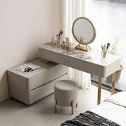 Davidson Dressing Table With LED Mirror, Extendable, Corner Dressing Table