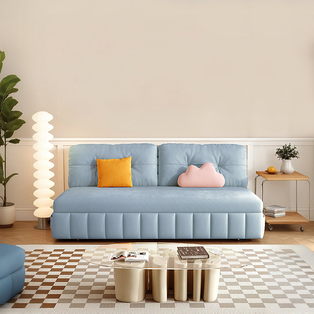 Mehta Single Seater Sofa Bed, Two Seater Sofa Bed, Blue, side view of bunk sofa bed